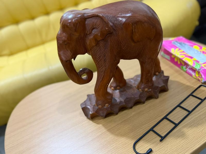 Wooden elephant carving