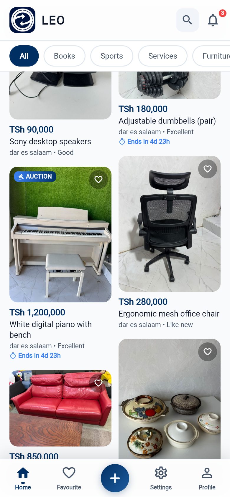 Leo app product listings